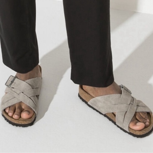 Birkenstock Lugano soft bed stone suede Size 13 NWT Narrow fit - Picture 1 of 5